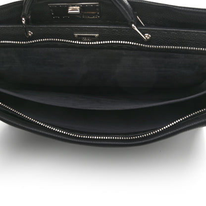Fendi Cuoio Romano Selleria Large Mens Peekaboo Iconic Essential Satchel Black 10 of 12