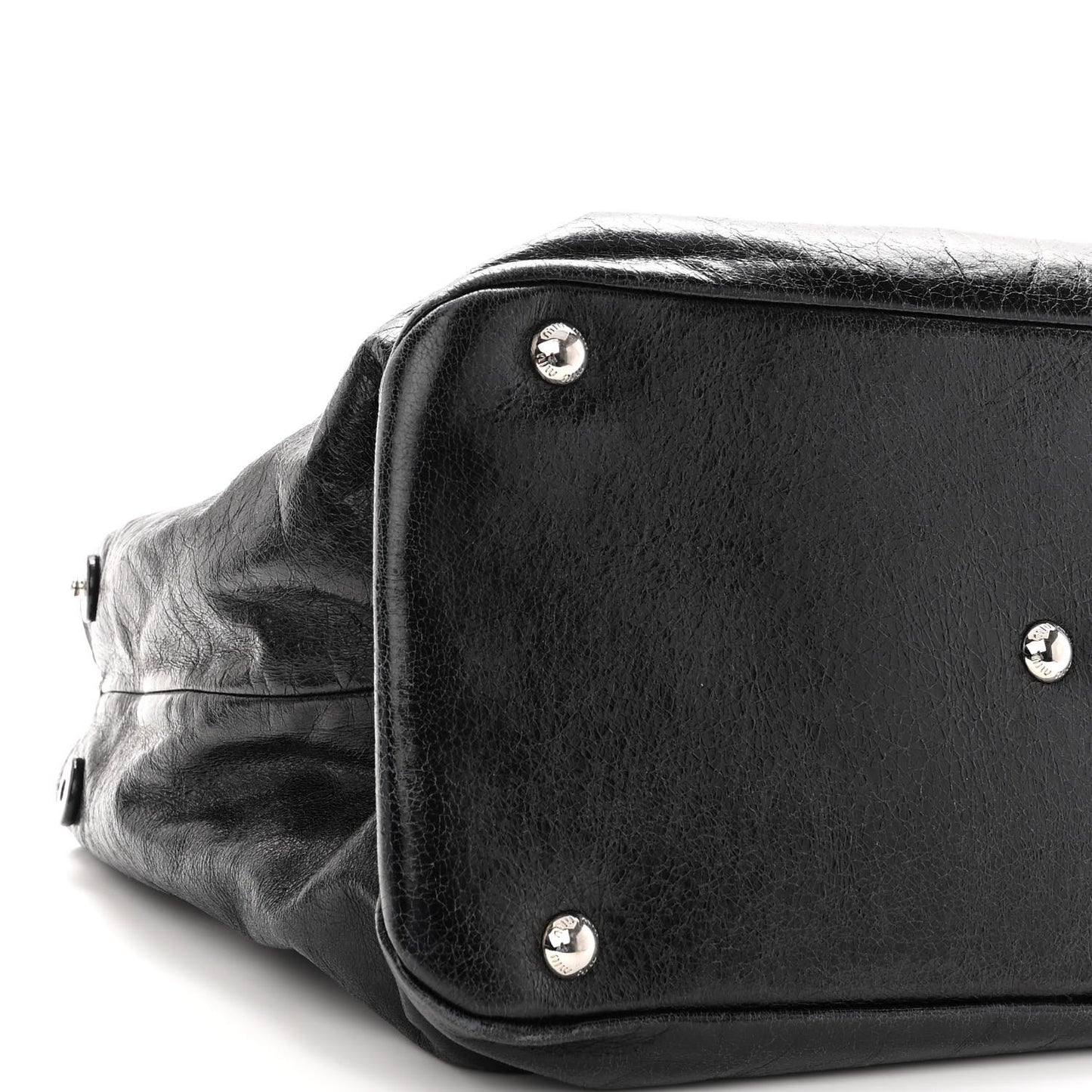 Vitello Shine Top Handle Satchel Black