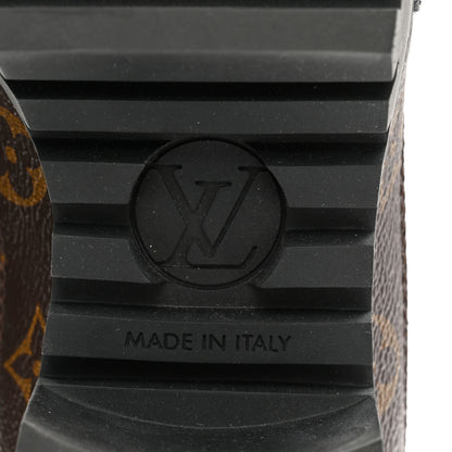 Louis Vuitton Suede Calfskin Monogram Laureate Platform Desert Boots 38 Black 6 of 9