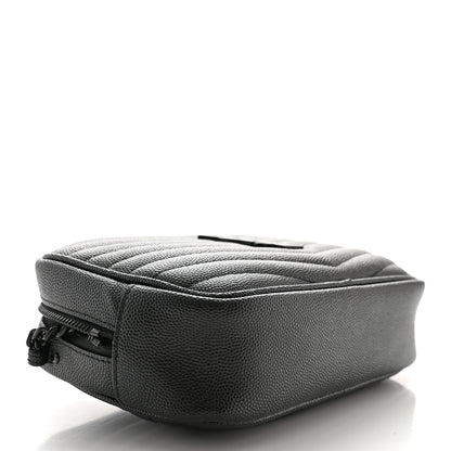Saint Laurent Grain De Poudre Matelasse Monochrome Monogram Mini Lou Camera Bag Black 4 of 10