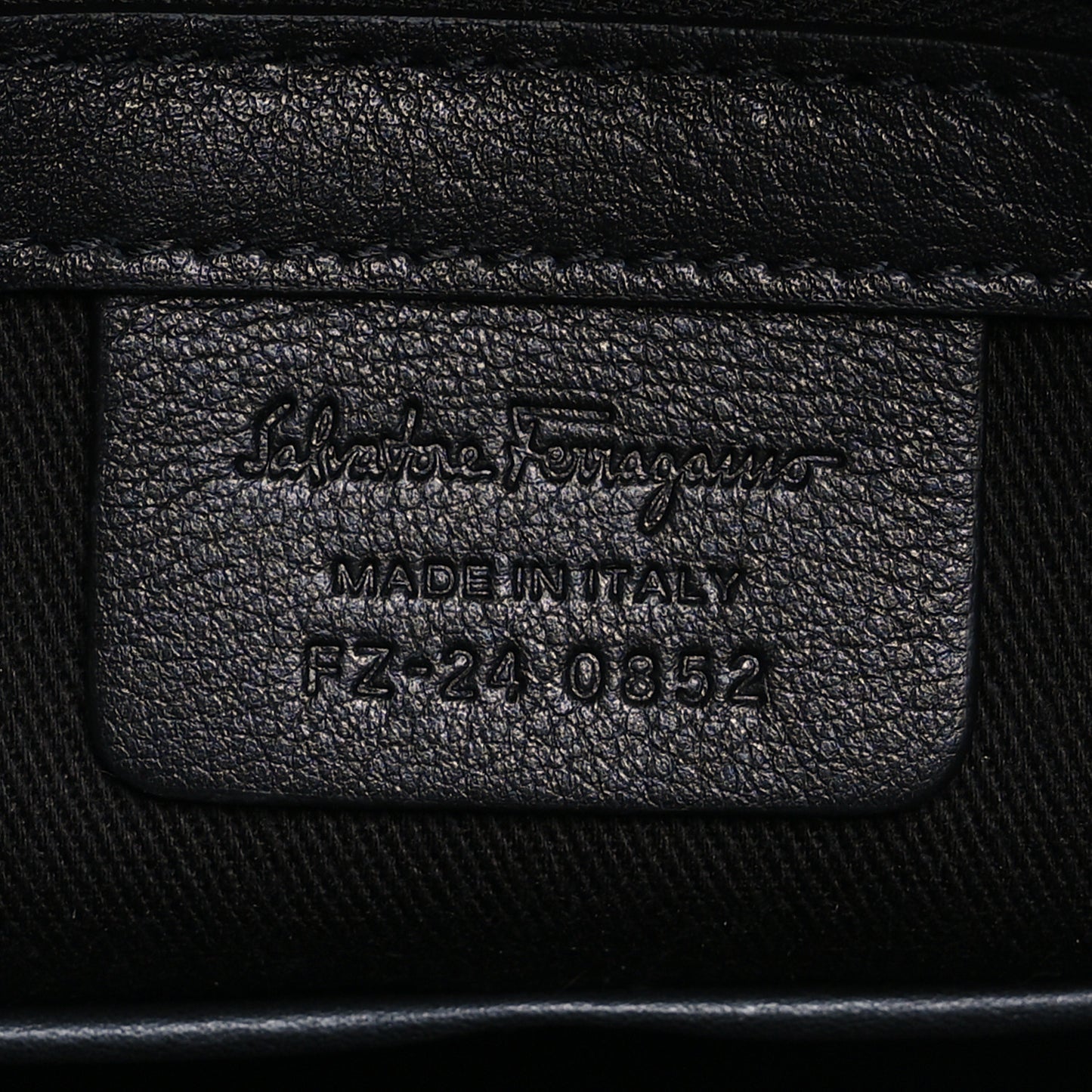 Calfskin Gancini Embossed Briefcase Black
