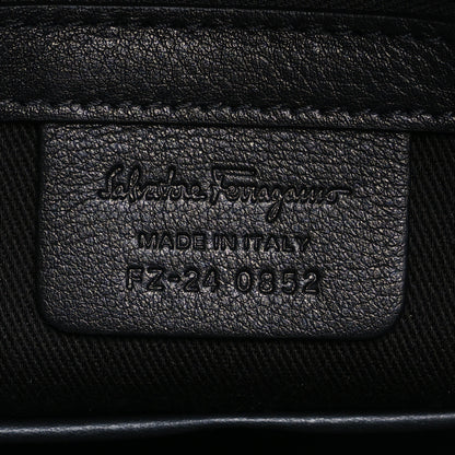 Salvatore Ferragamo Calfskin Gancini Embossed Briefcase Black 9 of 13