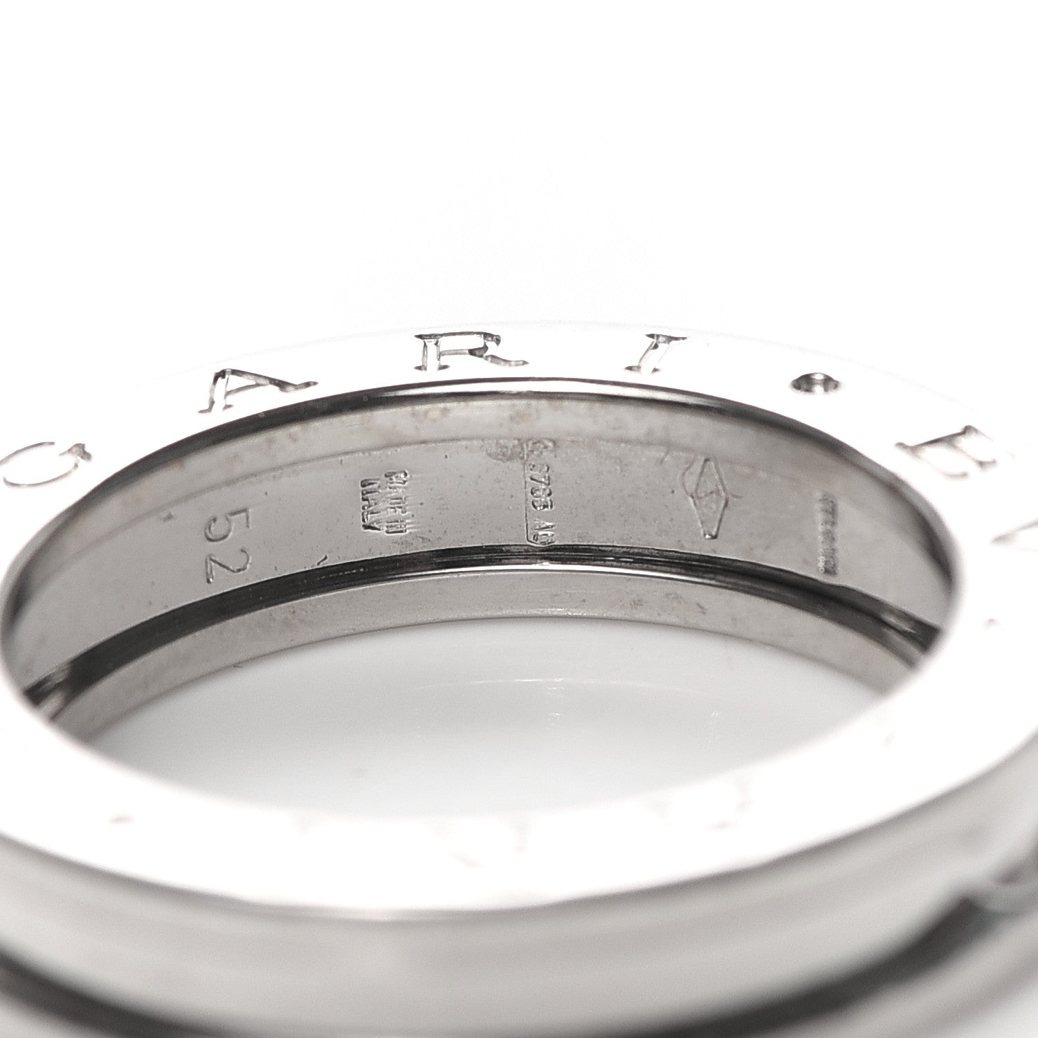 Bulgari 18K White Gold B.Zero1 One-Band Ring 52 6 5 of 6