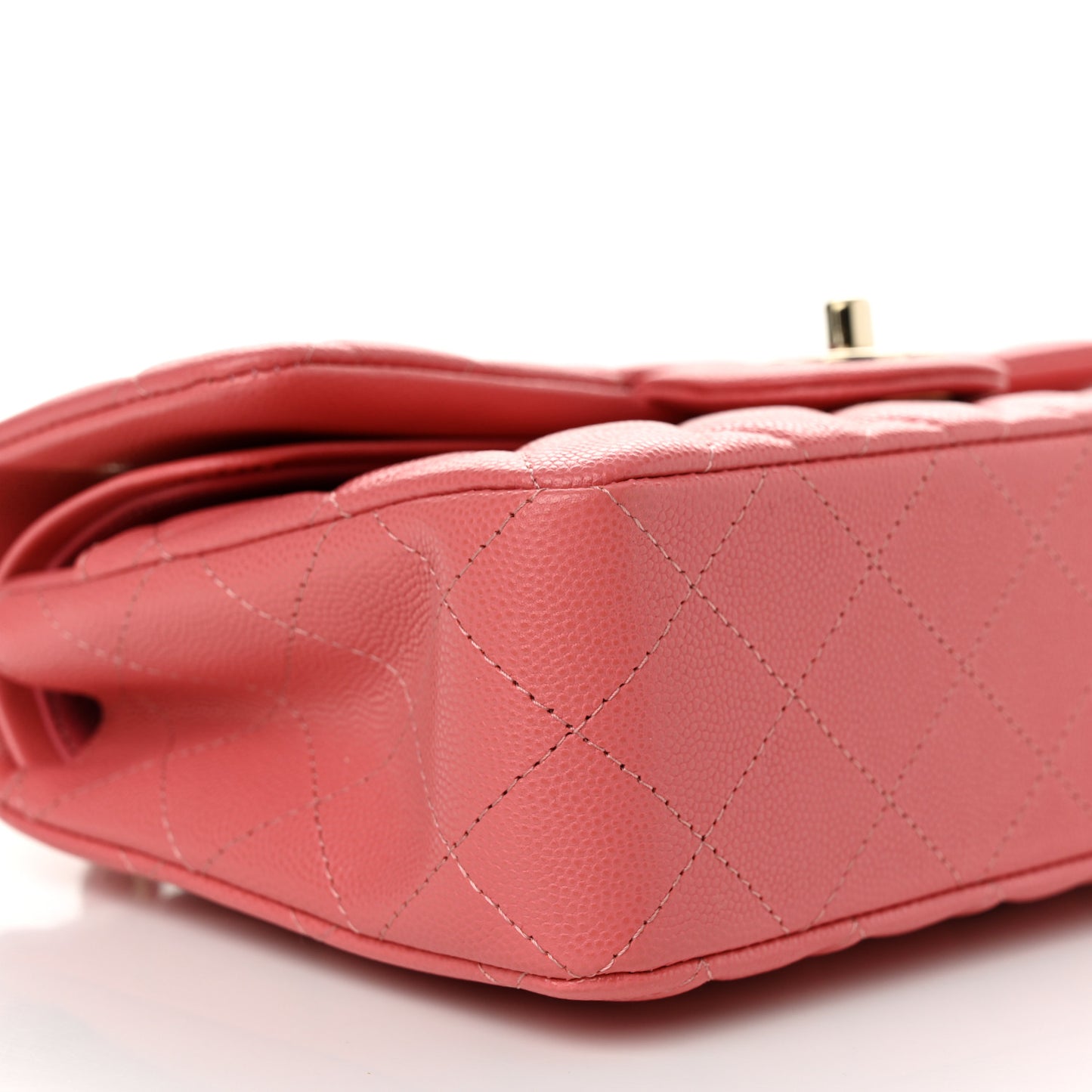 Caviar Quilted Small Double Flap Pink