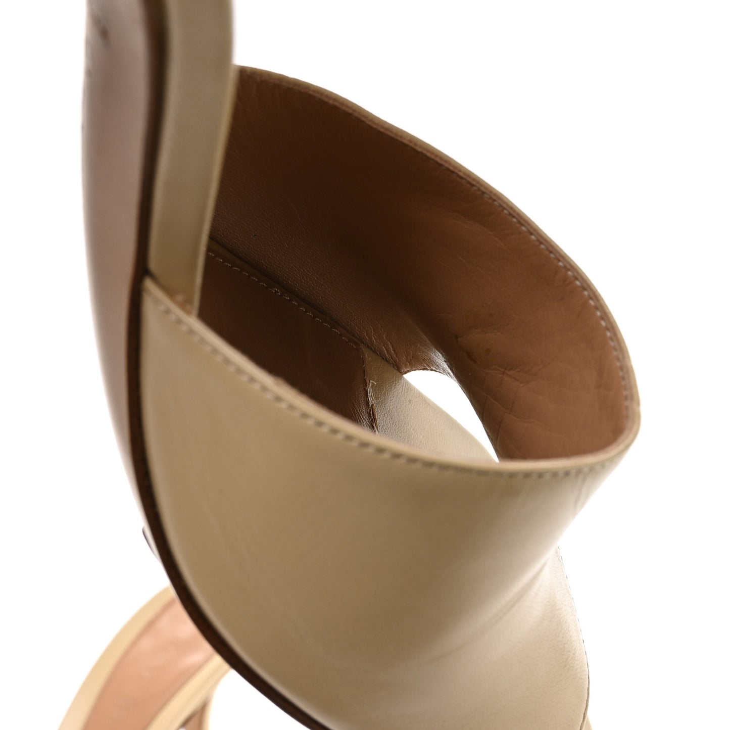 Lambskin Stretch Mule Sandals 38.5 Nude