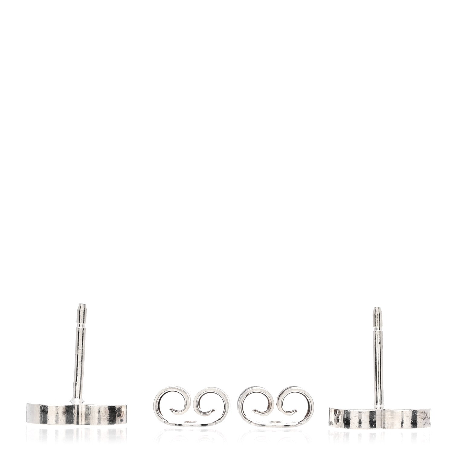 Gucci Sterling Silver Trademark Heart Stud Earrings 3 of 4