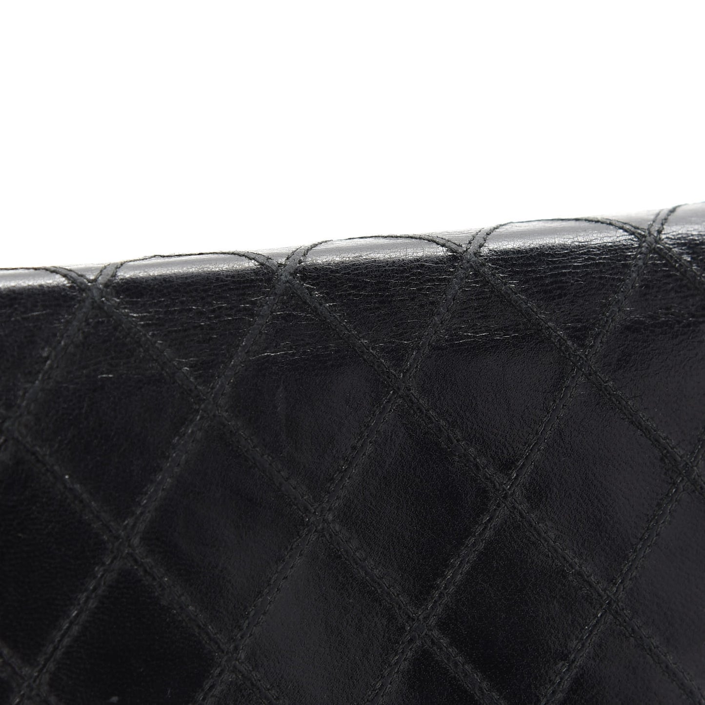 Lambskin Diamond Stitched Wallet On Chain WOC Black