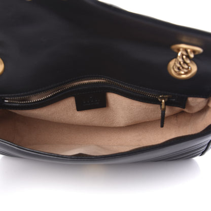 Gucci Calfskin Matelasse Small GG Marmont Shoulder Bag Black 6 of 11