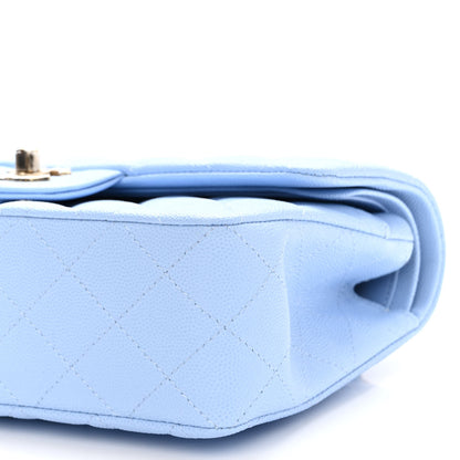 Chanel Caviar Quilted Small Double Flap Light Blue 10 of 10