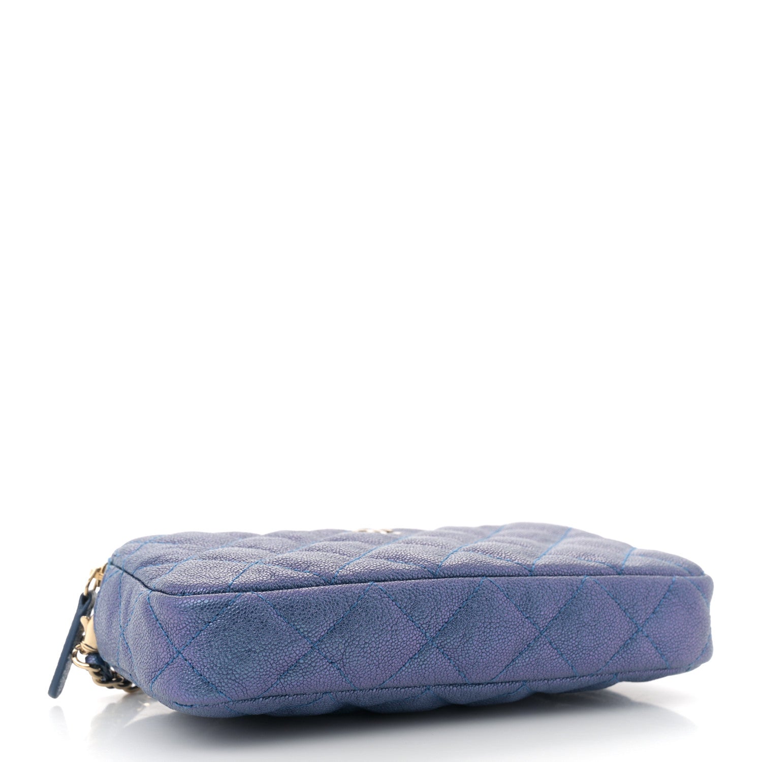 Chanel Iridescent Caviar Quilted Clutch With Chain Dark Blue 4 of 10