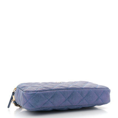 Chanel Iridescent Caviar Quilted Clutch With Chain Dark Blue 4 of 10