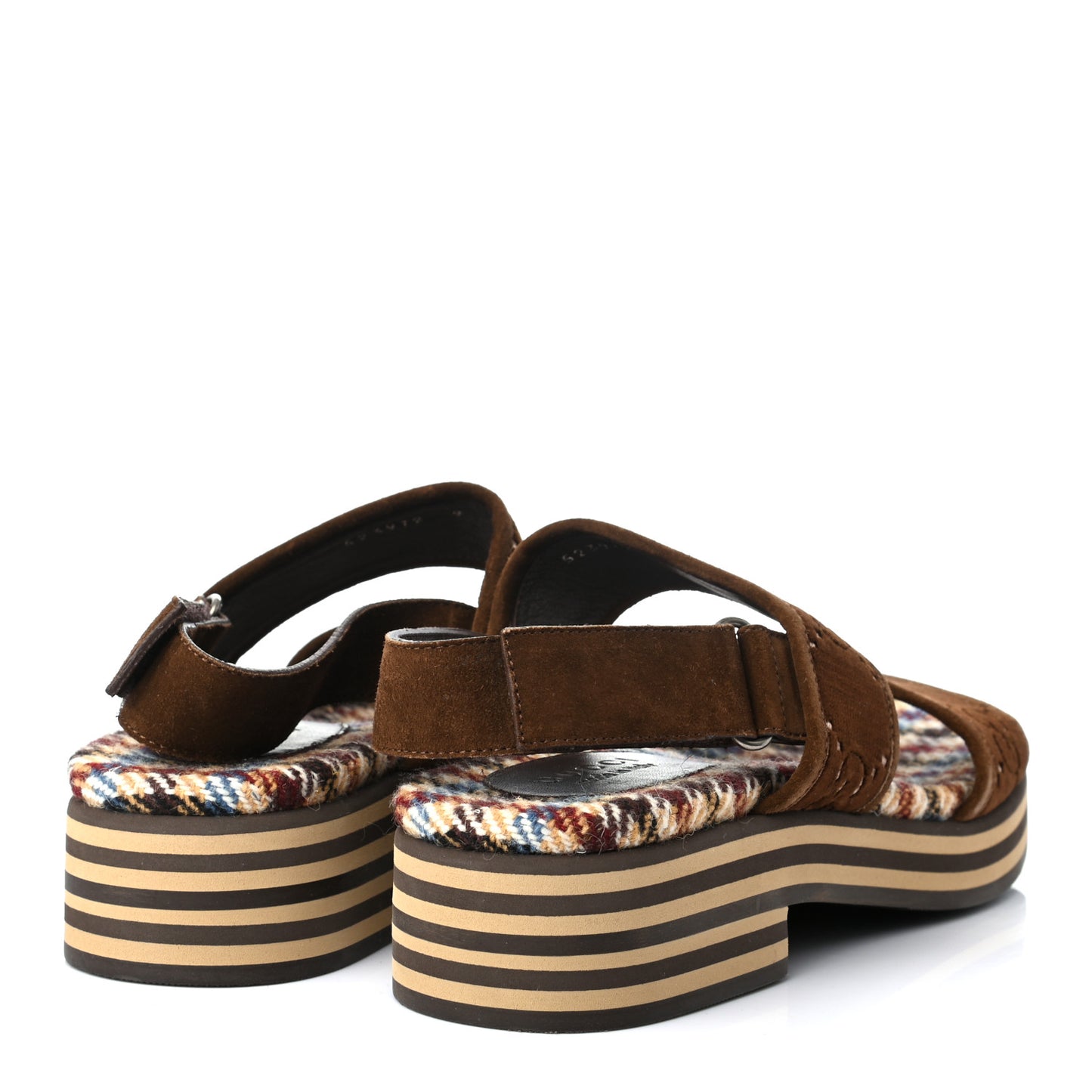 Velvet GG Monogram Suede Mens Platform Sandals 9 Coffee