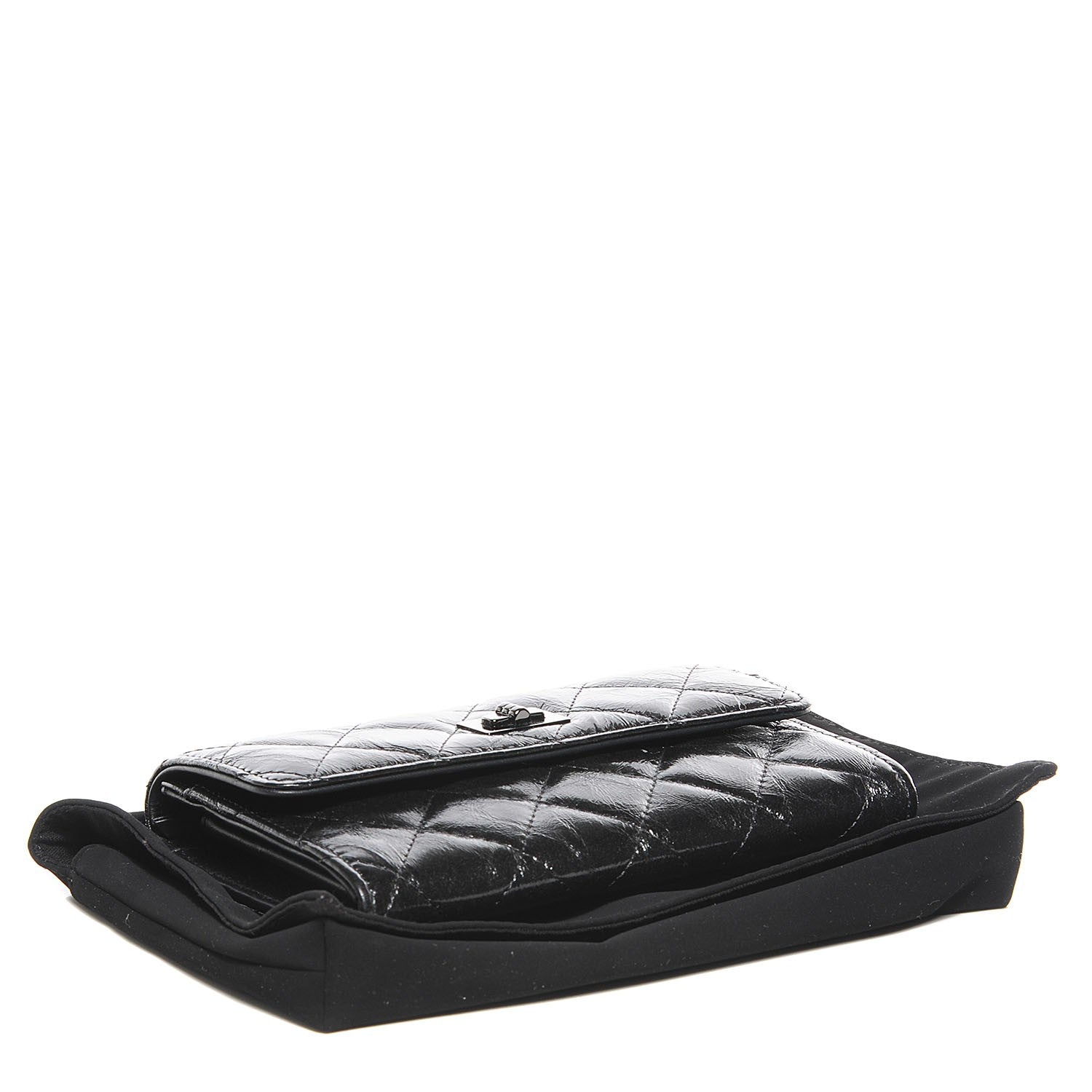 Chanel Glazed Calfskin Quilted Reissue Small Flap Wallet Black 4 of 9