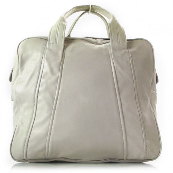 Leather Jodi Button Top Carryall White