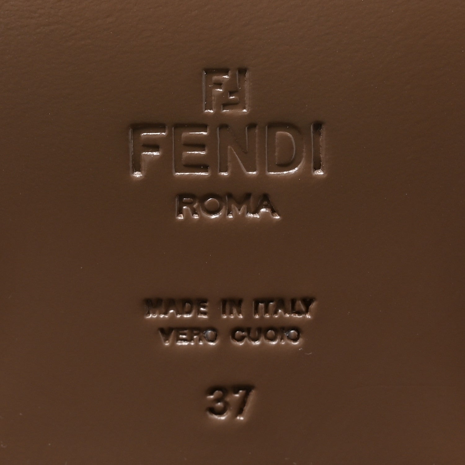 Fendi Vitello Abrasivato FF Cut Mules 37 Cuoio 6 of 9