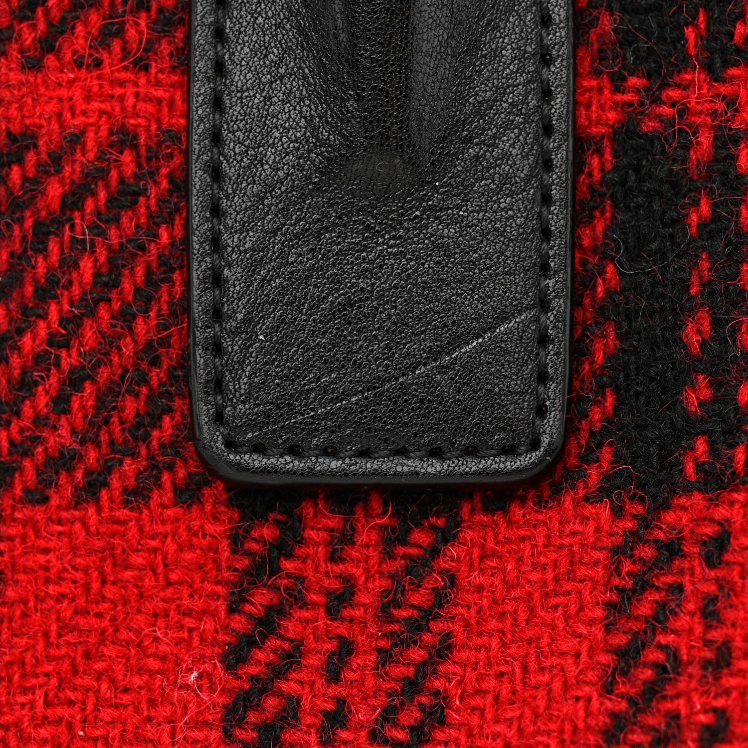 Saint Laurent Wool Tartan Rive Gauche Noe Tote Red Black 11 of 12