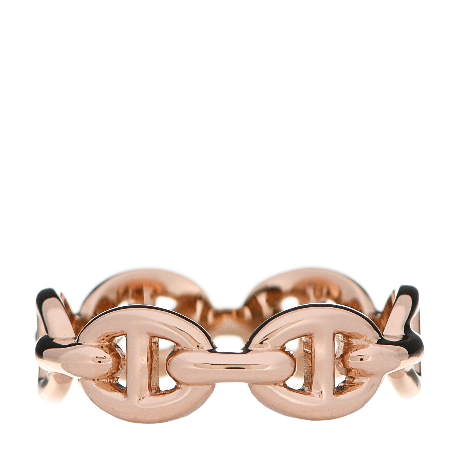 Hermes 18K Rose Gold PM Chaine D'Ancre Enchainee Ring 51 5.75 3 of 6