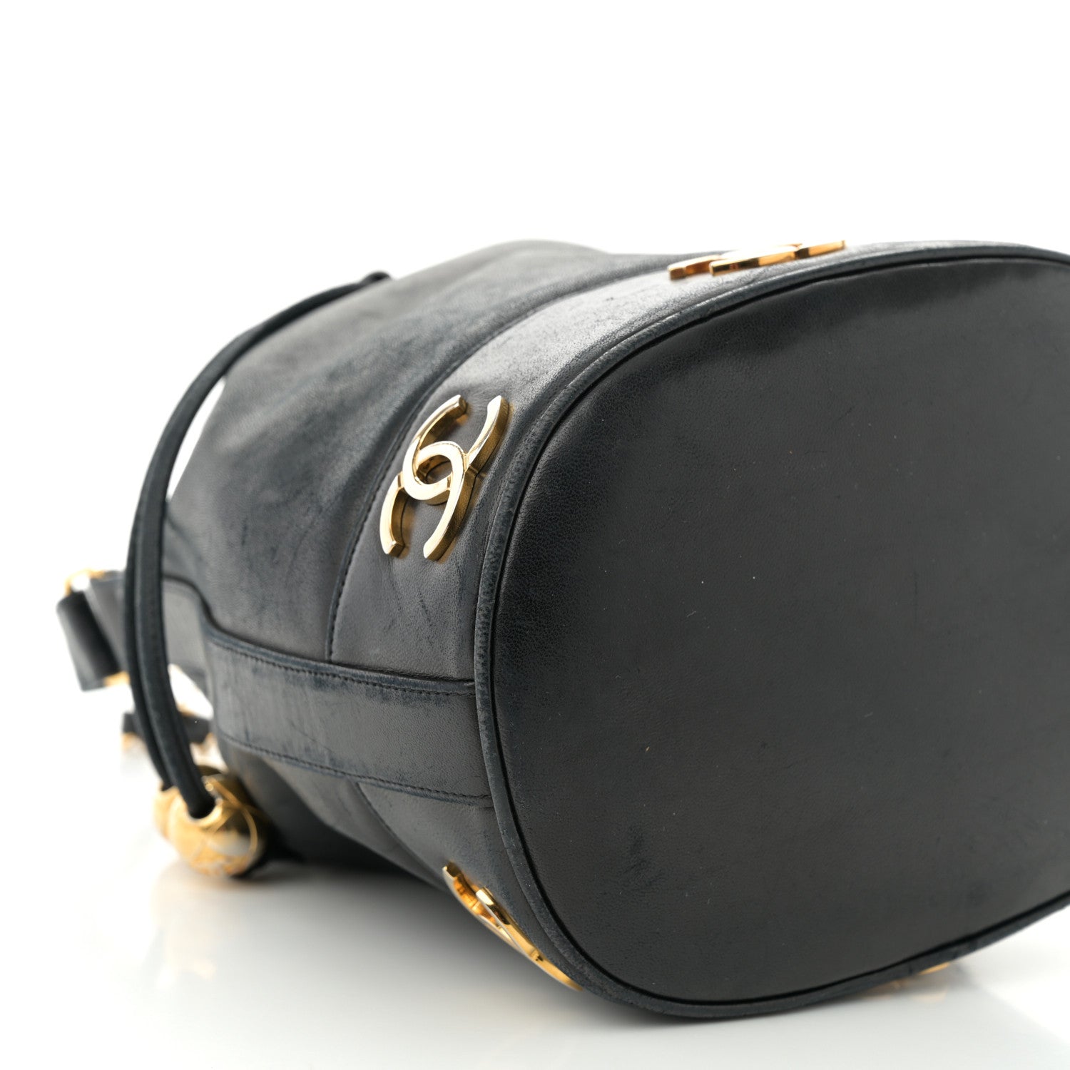 Chanel Lambskin CC Drawstring Shoulder Bag Black 8 of 9