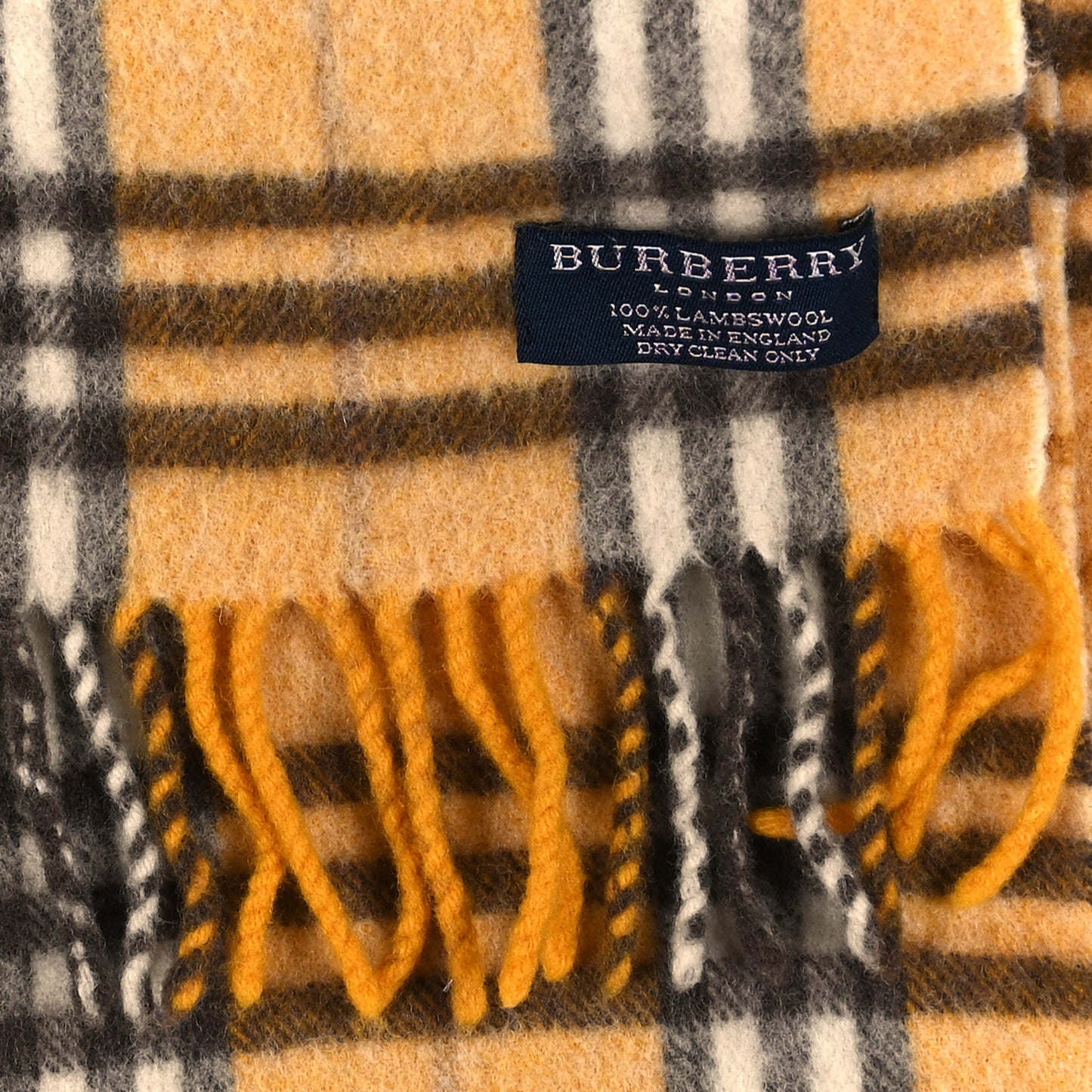 Wool Check Scarf Yellow