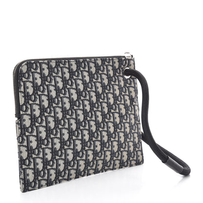 Christian Dior Oblique Pouch Clutch Blue 3 of 7