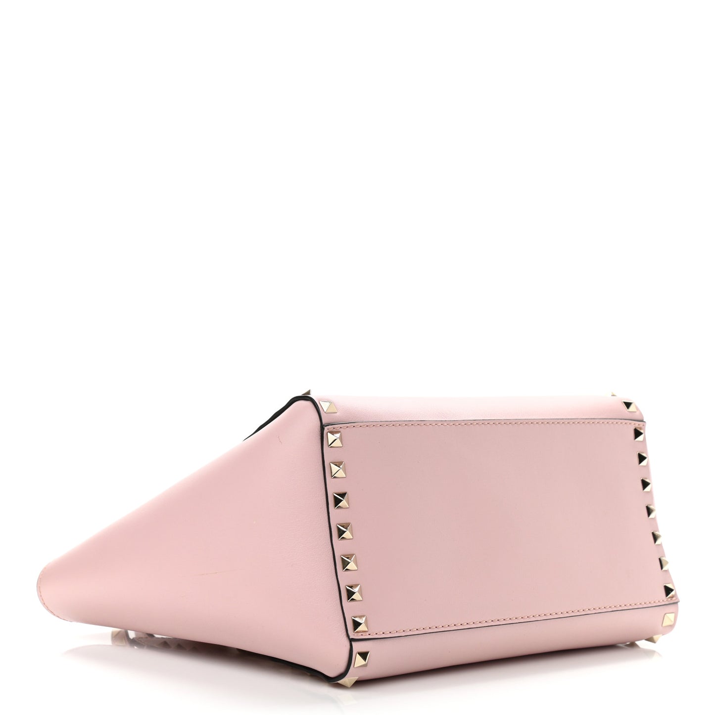 Vitello Small Rockstud Double Handle Tote Water Rose