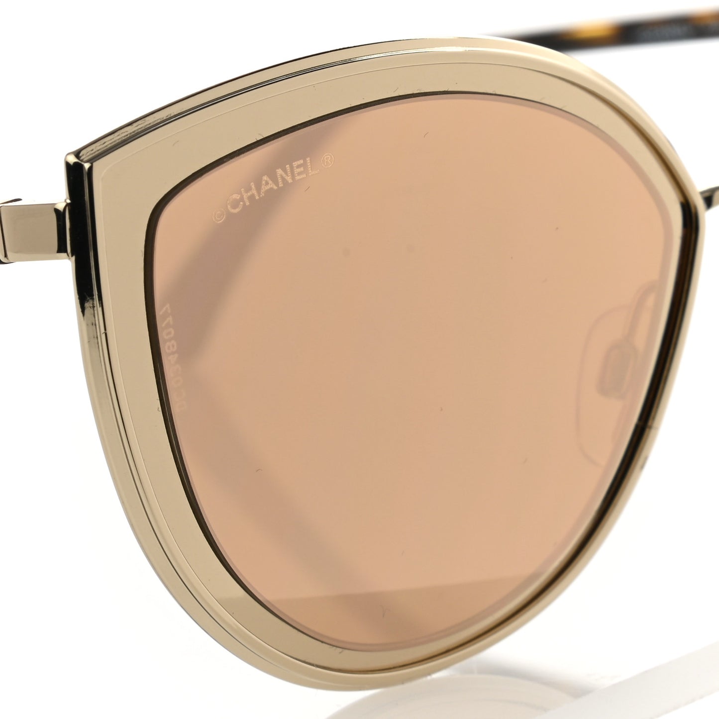 18K Gold Metal Cat Eye Sunglasses 4222 Gold
