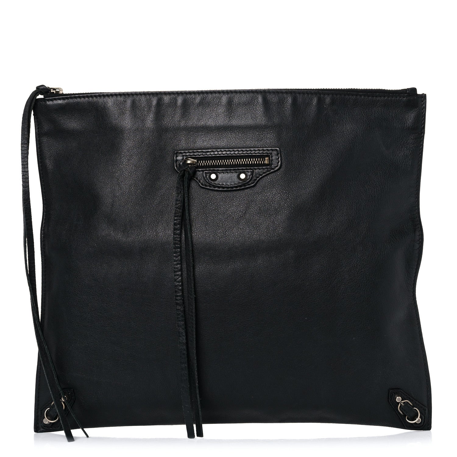 Balenciaga BALENCIAG Veau Papier Classic Silver Hardware Clutch Black 1 of 19