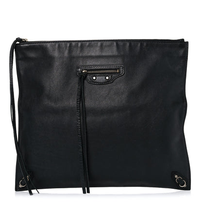 Balenciaga BALENCIAG Veau Papier Classic Silver Hardware Clutch Black 1 of 19