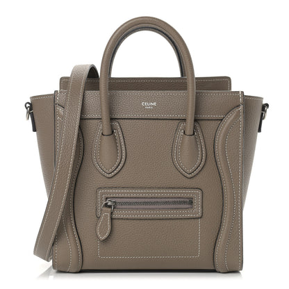 Celine Drummed Calfskin Nano Luggage Souris 1 of 11