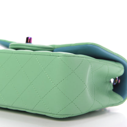 Chanel Lambskin Quilted Mini Rectangular Flap Green Blue 7 of 10