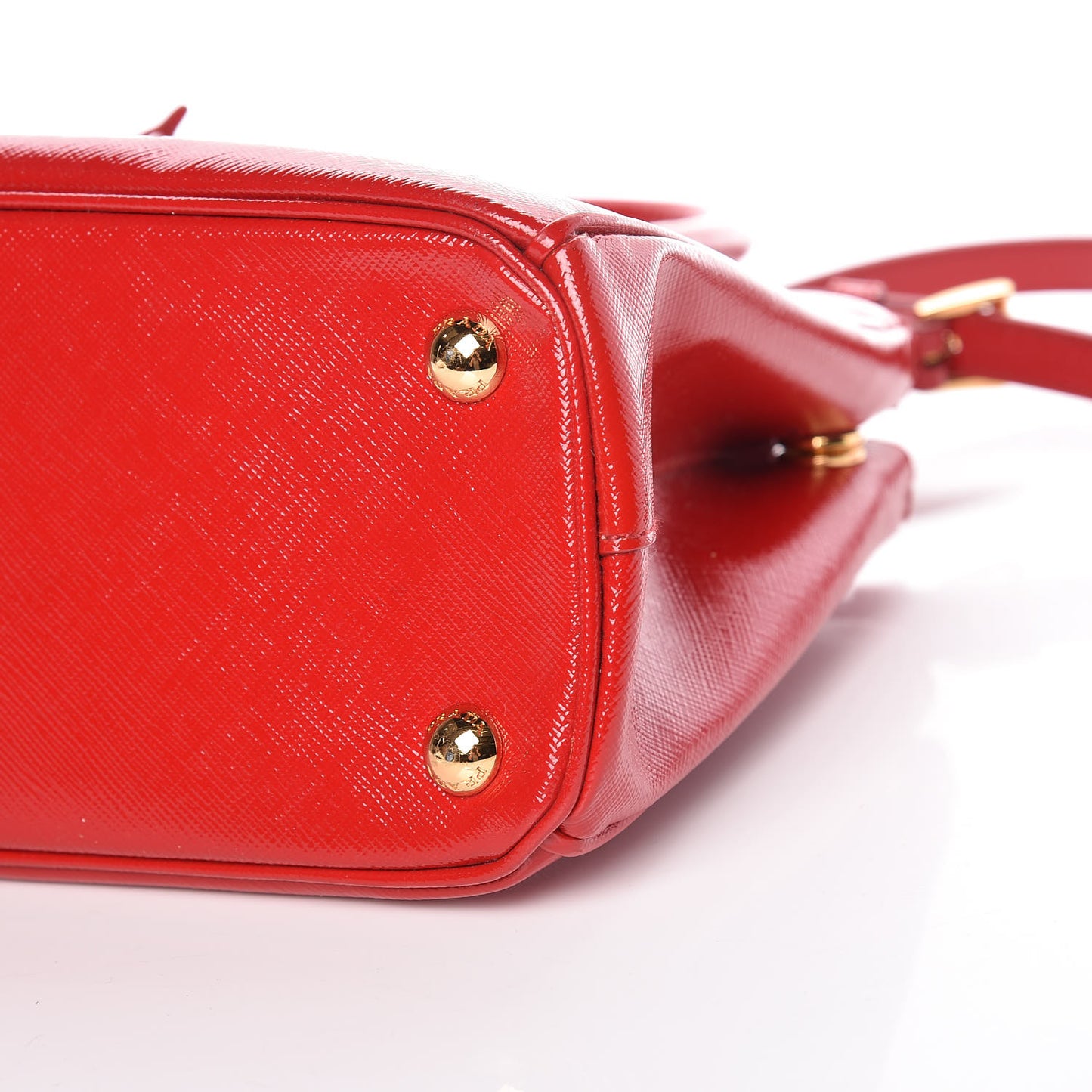 Saffiano Vernice Small Galleria Double Zip Tote Rosso