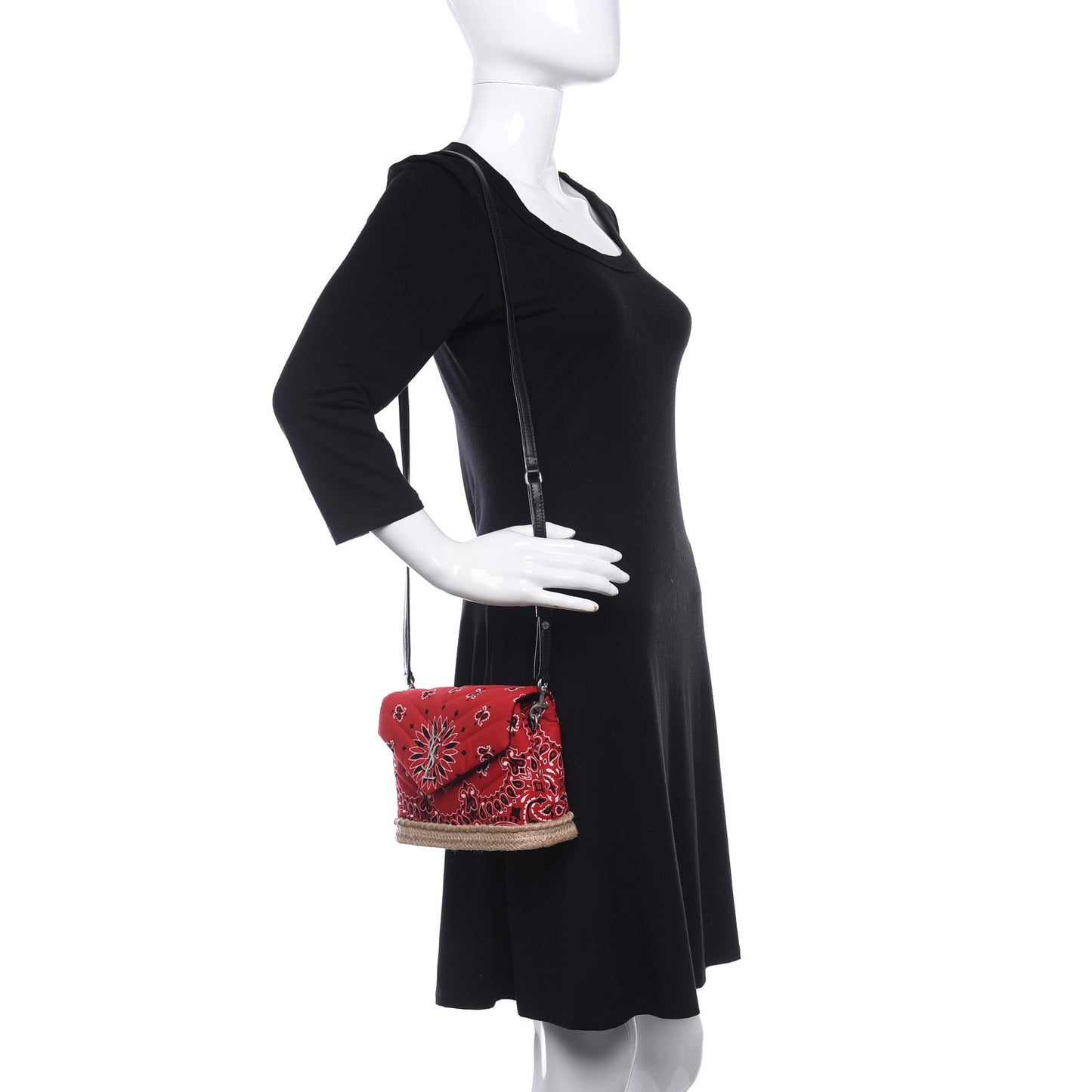 Cotton Bandana Y Quilted Monogram Toy Loulou Crossbody Bag Red
