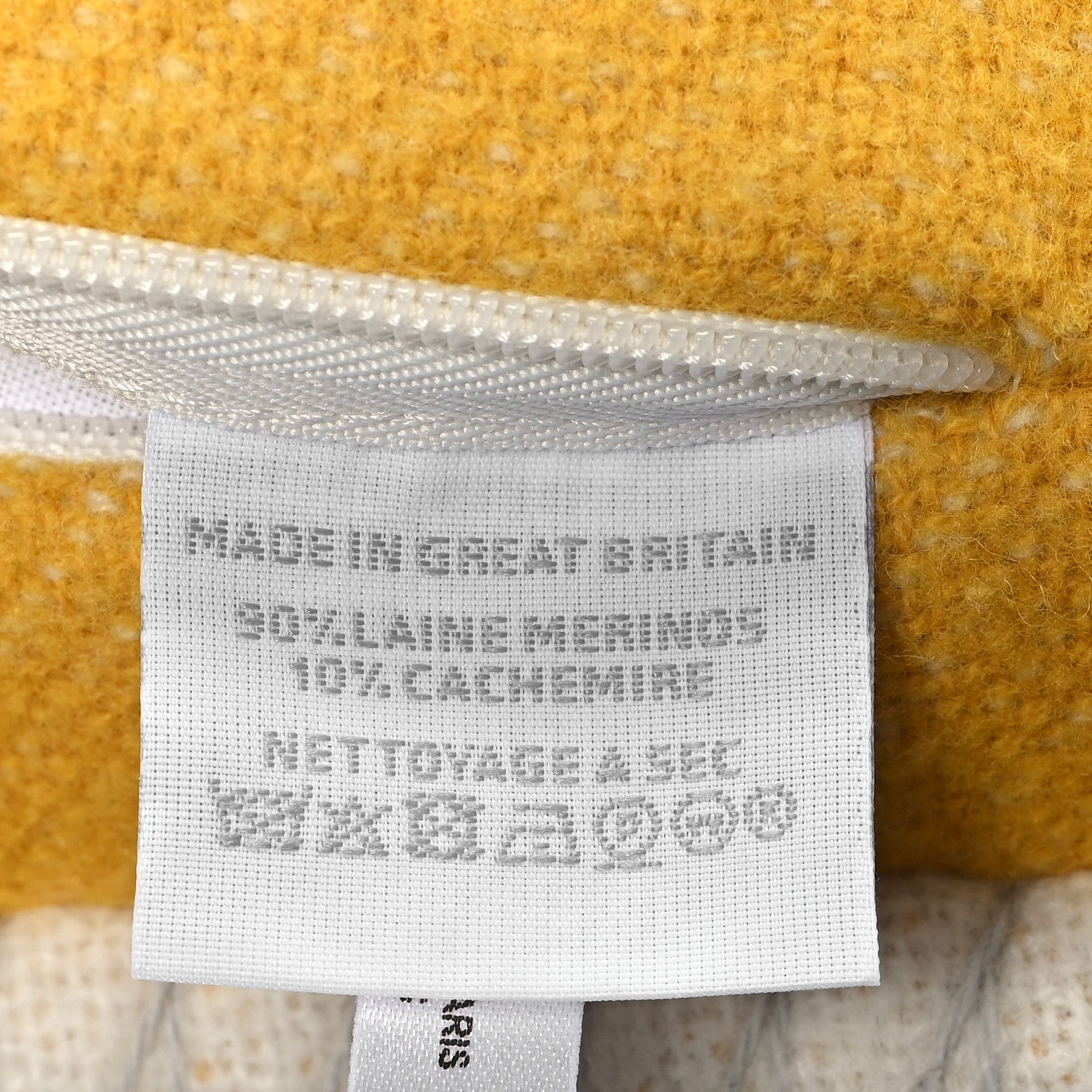 Hermes Wool Cashmere Avalon Epopee Pillow PM  Jaune Miel Gris Perle 3 of 3