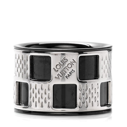 Louis Vuitton Damier Perfore Ring M Silver Black 1 of 6
