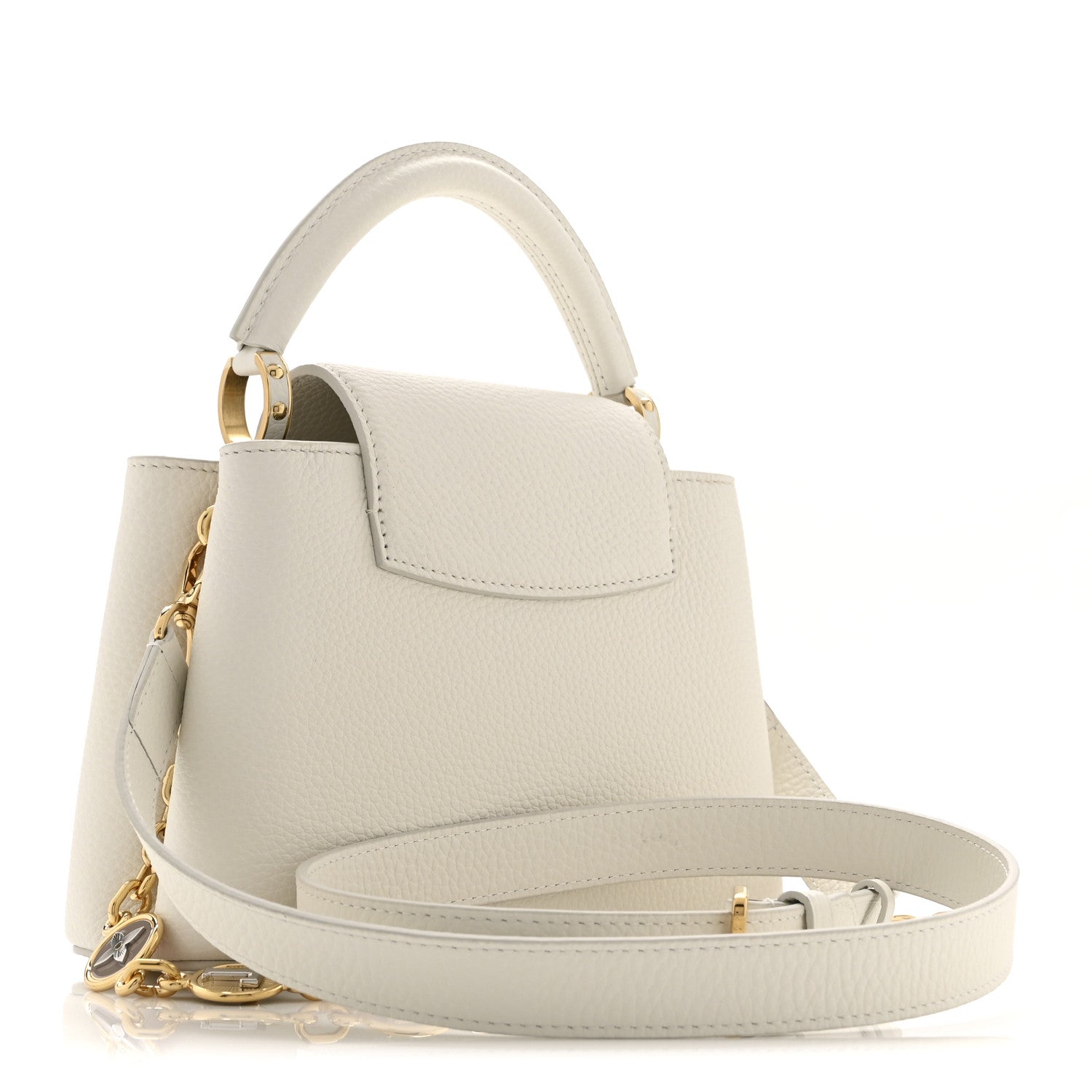 Louis Vuitton Taurillon Small Chain My Capucines Snow 3 of 10