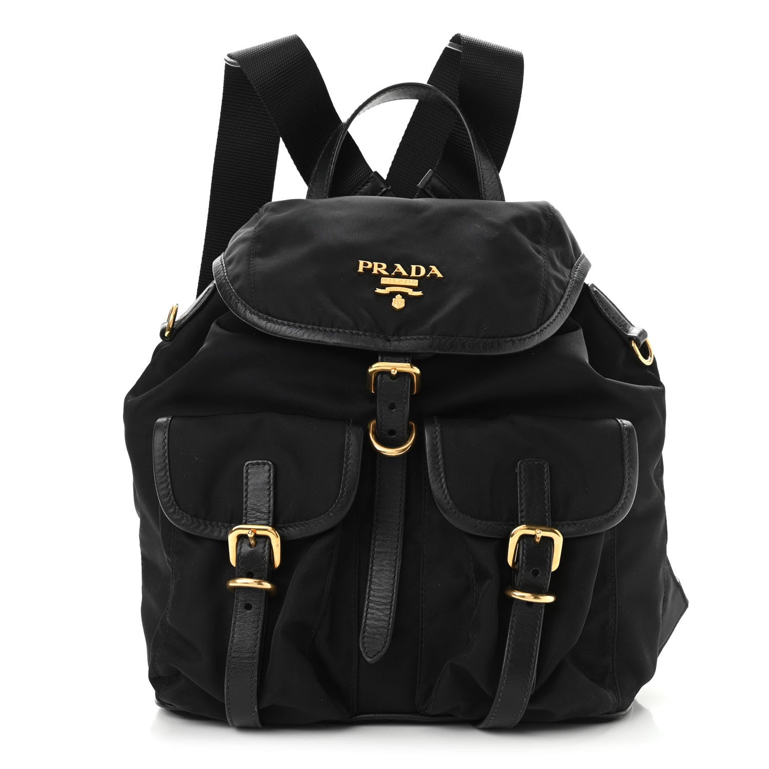 Prada Tessuto Nylon Vitello Backpack Black 1 of 10