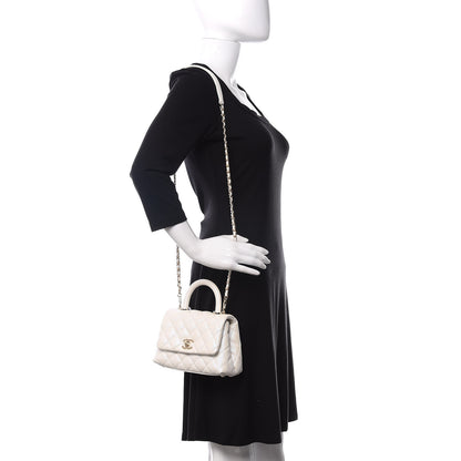 Chanel Iridescent Caviar Quilted Extra Mini Coco Handle Flap Ivory 2 of 11