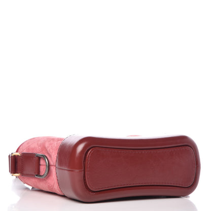 Chanel Suede Quilted Small Gabrielle Hobo Red 4 of 12