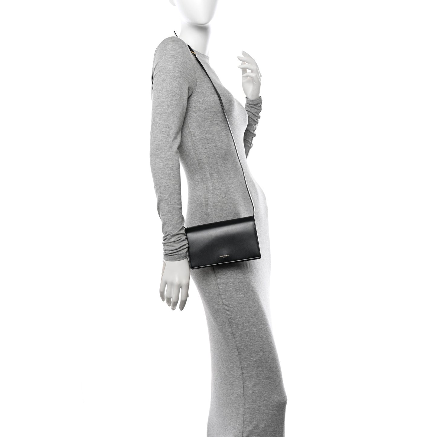 Smooth Calfskin Monogram Crossbody Bag Black