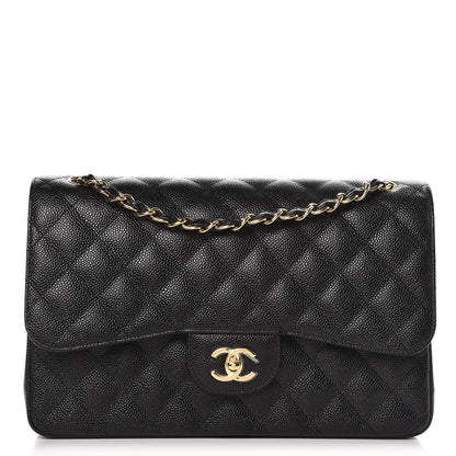 Chanel Caviar Quilted Jumbo Double Flap Black 1 of 9