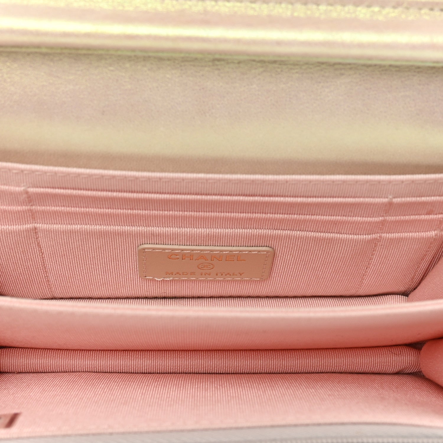 Chanel Iridescent Lambskin Quilted Mini Wallet On Chain WOC Ivory 6 of 10