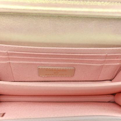 Chanel Iridescent Lambskin Quilted Mini Wallet On Chain WOC Ivory 6 of 10
