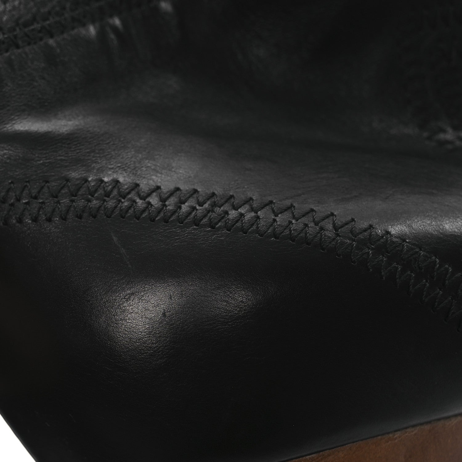 Chanel Calfskin Gathered Stitched High Boots 39.5 Black 10 of 12