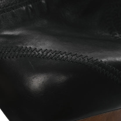 Chanel Calfskin Gathered Stitched High Boots 39.5 Black 10 of 12