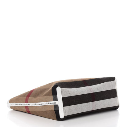 Burberry Coated Canvas Mega Check Medium Doodle Tote White 11 of 14