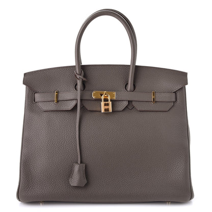 Hermes Taurillon Clemence Birkin 35 Etain 1 of 37