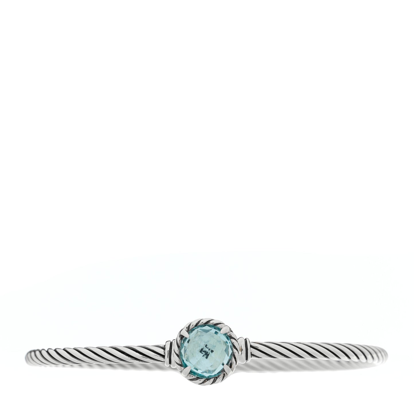 Sterling Silver Blue Topaz 3mm Chatelaine Bracelet
