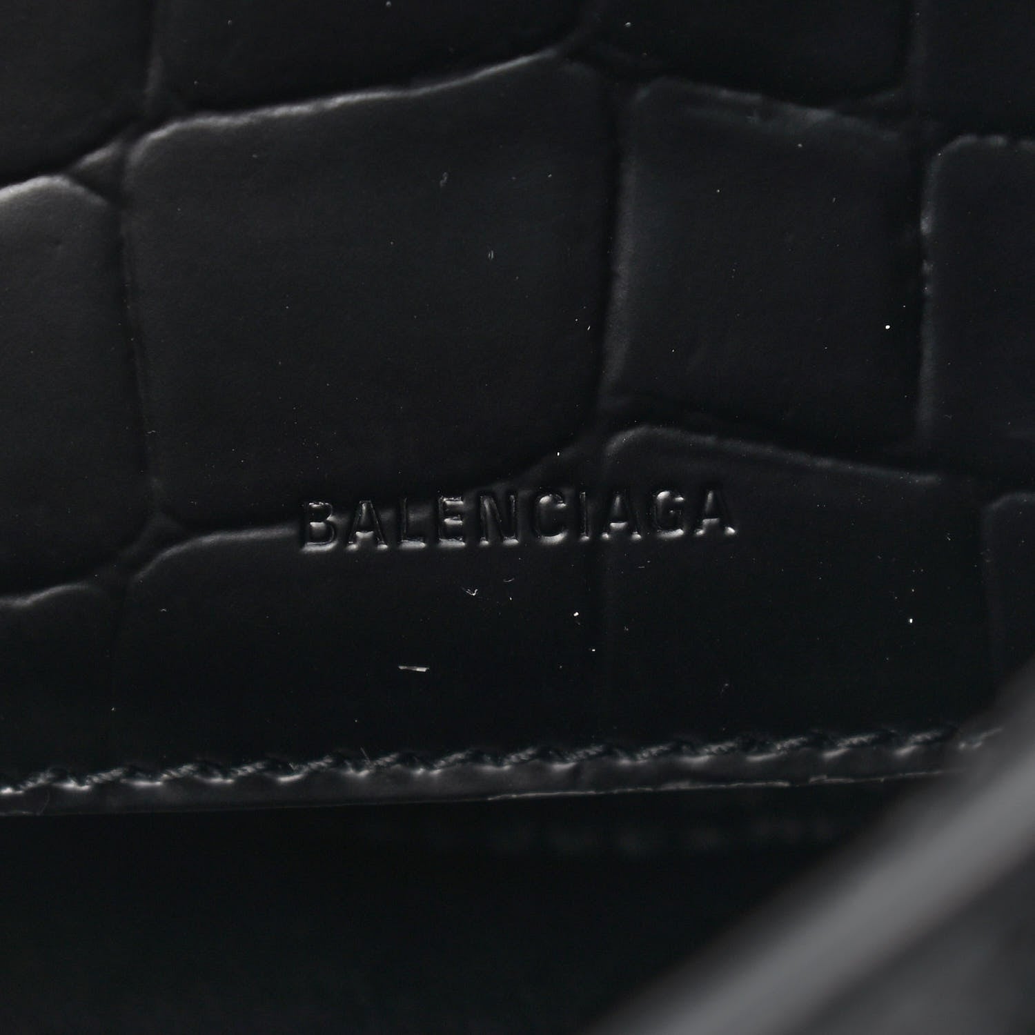 Balenciaga Semi Shiny Calfskin Crocodile Embossed Neo Classic Black Hardware Nano City Crossbody Black 6 of 9