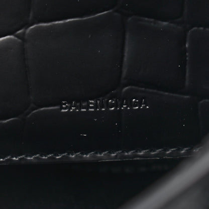 Balenciaga Semi Shiny Calfskin Crocodile Embossed Neo Classic Black Hardware Nano City Crossbody Black 6 of 9