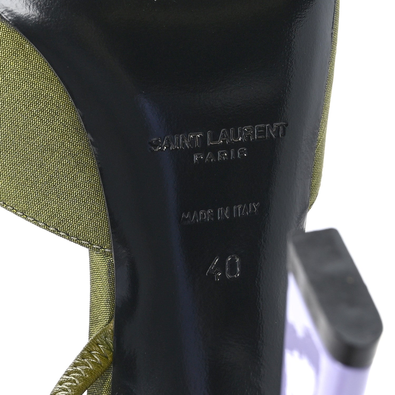 Saint Laurent Crepe De Chine Blade 105 Slingback Pumps 40 Lime 7 of 9